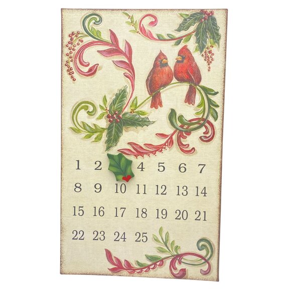 Kate McRostie Silvestri Red Cardinal reusable advent calendar metal magnetic - Picture 1 of 10